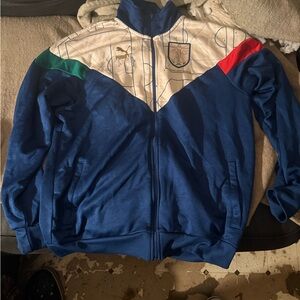 Puma Blue and White Bomber Jacket